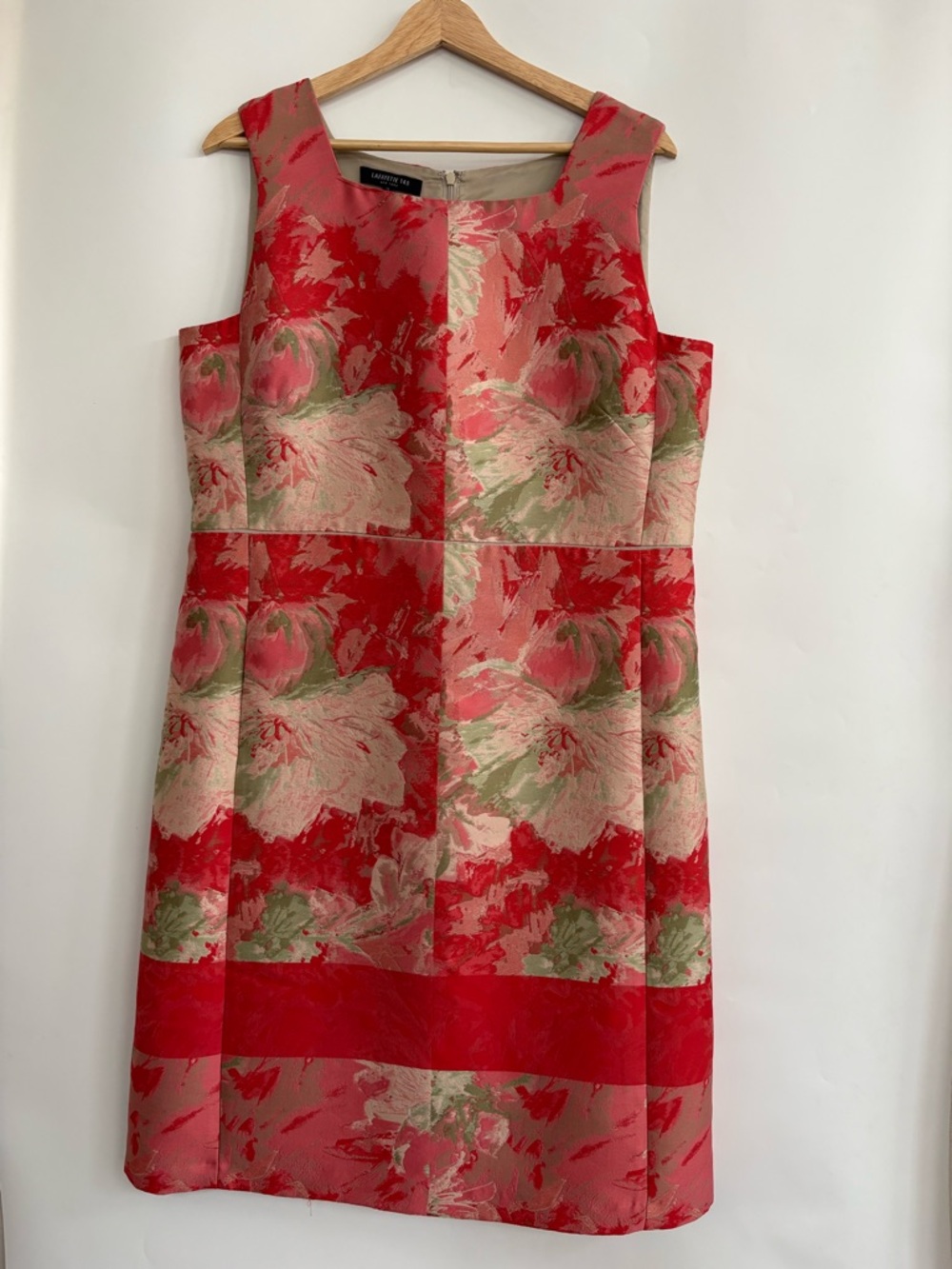 Lafayette 148 New York Red Pink Floral Sheath Dress